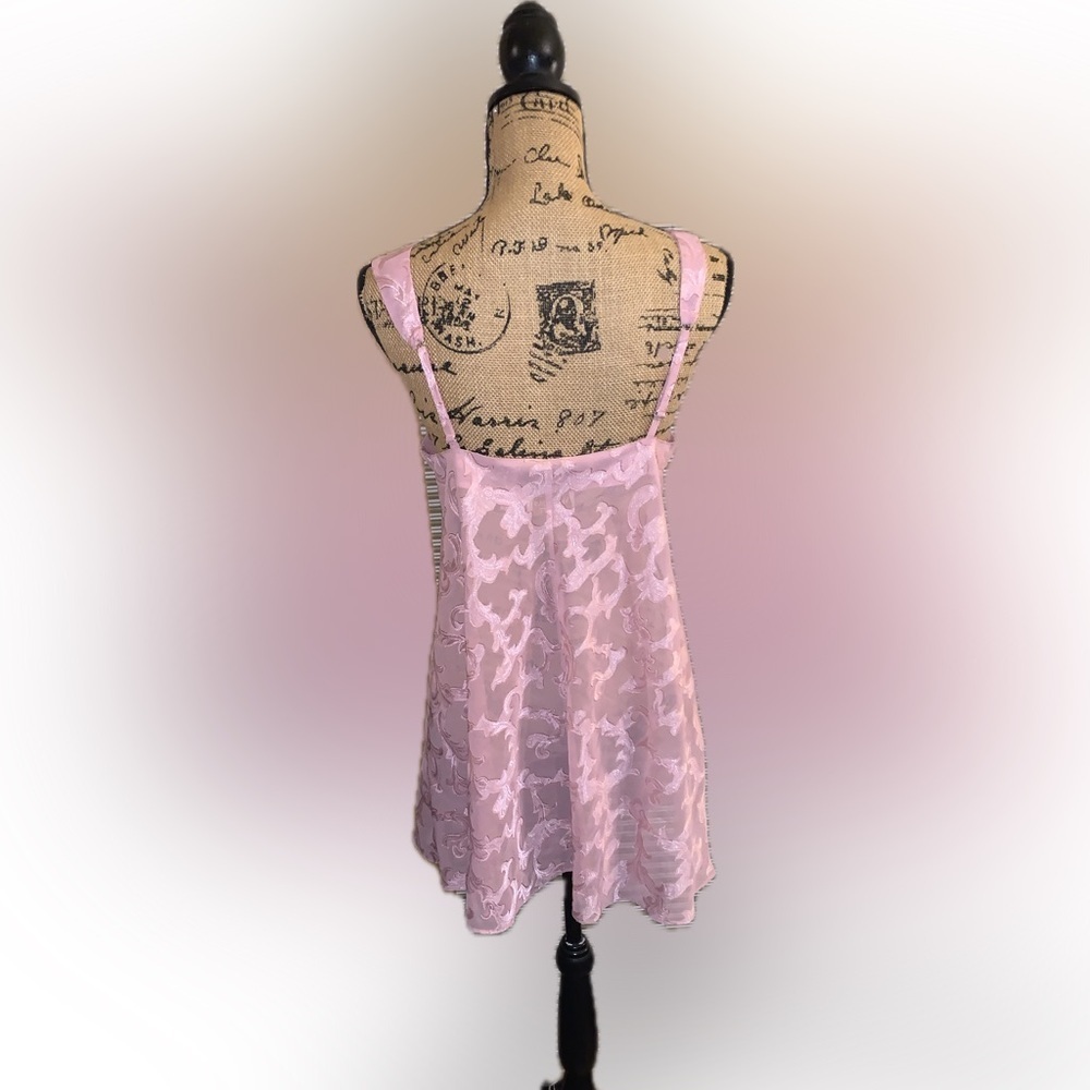 Vintage Victorias Secret Gold Label Sheer Baby Doll Pink Nightgown Lingerie S - Picture 2 of 9